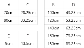 Shower tray Size Chart