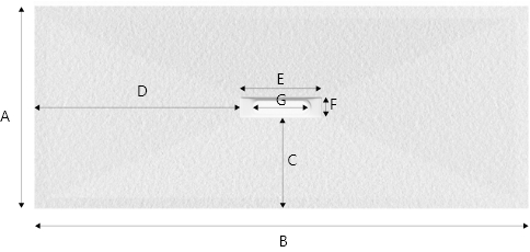 Shower tray size diagram